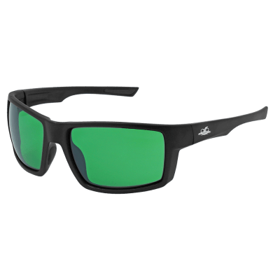 Sawfish™ Green LED Blocker Lens, Matte Black Frame Safety Glasses - BH26619