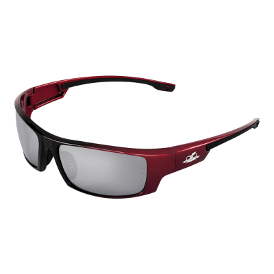 Dorado® Silver Mirror Lens, Red to Black Frame Safety Glasses - BH9117