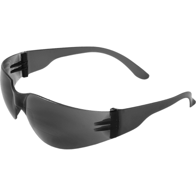 Torrent™ Gray 2.5 Diopter Bifocal Reader Style Lens, Frosted Black Frame Safety Glasses - BH113325