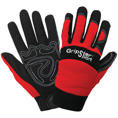 Gripster® Sport Synthetic Leather Palm Performance Mechanics Style Gloves with a Spandex Back - LIMITED STOCK - SG9000