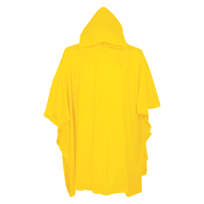 Economy Yellow PVC Rain Poncho with Hood - RYP810