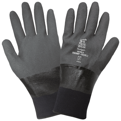 FrogWear® Fully-Coated Mach Finish Nitrile Waterproof Gloves with Antimicrobial Protection - LIMITED STOCK - 590MF