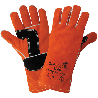 Premium Split Cowhide Reinforced Leather Welders Gloves with Thermal-Knit Cotton Lining - 1200