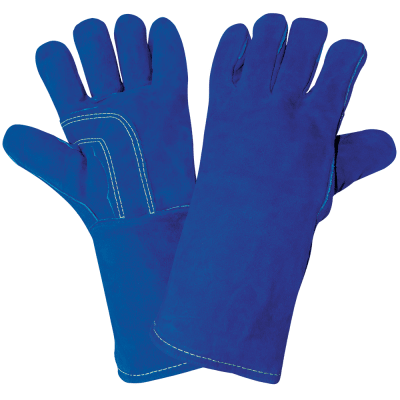 Select Premium Split Cowhide Reinforced Blue Leather Welders Gloves with Thermal-Knit Cotton Lining - 1200KB