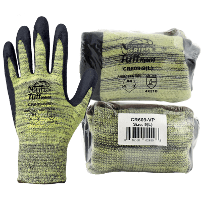 Tsunami Grip® Cut, Abrasion, and Puncture Resistant Vend-Packed Gloves with Nitrile Coating - CR609-VP