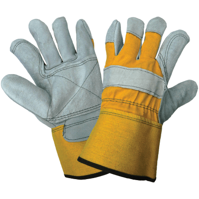 Premium Cowhide Leather Double Palm and Washable Duck Safety Cuff Gloves - 2190DP