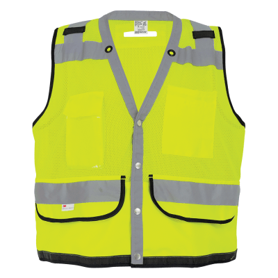 FrogWear® HV Lightweight High-Visibility Yellow/Green Mesh and Solid Surveyors Safety Vest - GLO-059