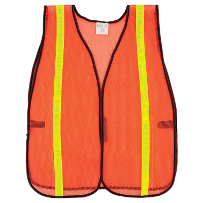 FrogWear® HV Enhanced Visibility Orange Economy Mesh Safety Vest with Reflective - GLO-10-O-1IN