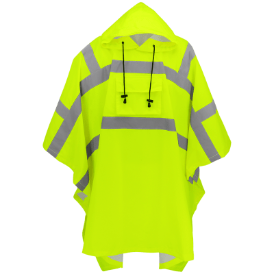 FrogWear® HV High-Visibility Yellow/Green Polyester Rain Poncho - GLO-850
