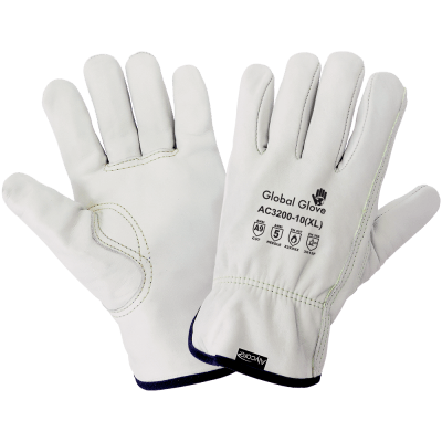 Cut and Hypodermic Needle Resistant Cowhide Leather Gloves with Alycore® and Aramid Fiber Reinforcements - AC3200