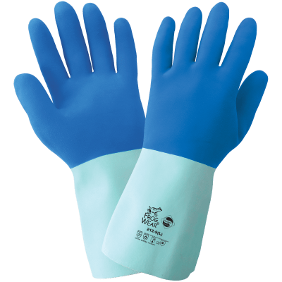 FrogWear® Supported Cotton-Lined Blue Flexible Natural Rubber Latex Gloves - 212