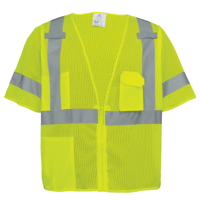 FrogWear® HV High-Visibility Mesh Polyester Short-Sleeved Safety Vest - GLO-011