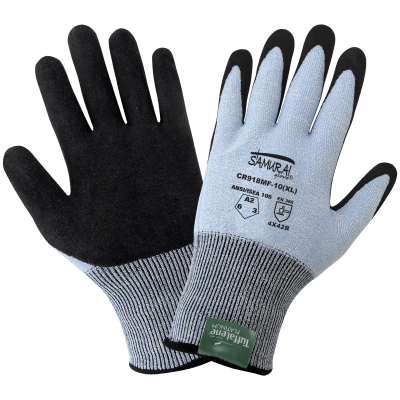 Samurai Glove® Lightweight Cut Resistant Tuffalene® Platinum Gloves with Mach Finish Nitrile Coated Palm - CR918MF