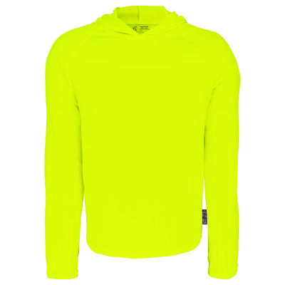 FrogWear® HV Premium High-Visibility Hooded Long-Sleeve Self-Wicking Shirt - GLO-200HLS