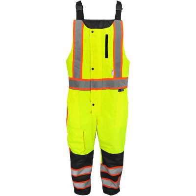 FrogWear® HV High-Visibility Insulated Winter Bibs with Polyurethane Coated Oxford Polyester - GLO-700