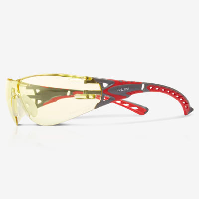 Stream Evo™ Small Amber Anti-Fog Lens, Gray and Red Frame Safety Glasses - RLY00368