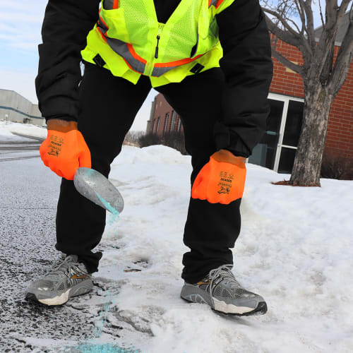 winter safety gear for snow blowing boots gloves reflective vest