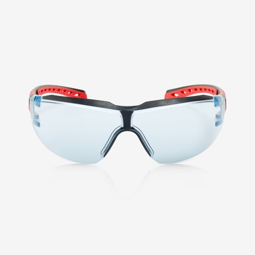 Sparta™ (Eco) Blue Anti-Fog Lens, Black and Red Frame Safety Glasses - RLY00562