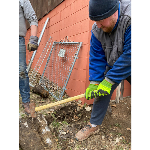 High-Visibility Yellow/Green Cotton/Polyester Corded Gloves with Impact Protection - C19GCPB
