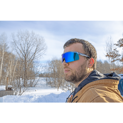 Whipray™ Blue Mirror Performance Fog Technology Polarized Lens, Silver Inlay Frame Safety Glasses - BH3219PFT
