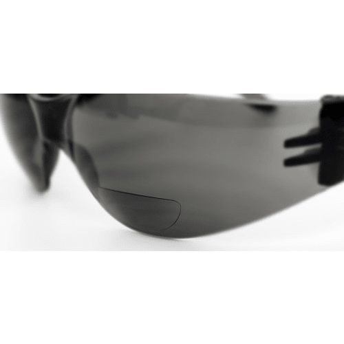 Torrent™ Gray 1.5 Diopter Bifocal Reader Style Lens, Frosted Black Frame Safety Glasses - BH113315