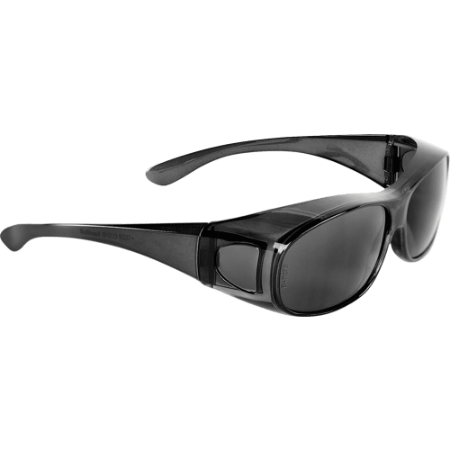 Over-the-Glass Gray Lens, Crystal Black Frame Safety Glasses - BH233