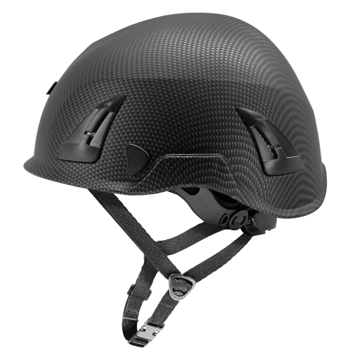 Bullhead Safety™ Head Protection - Matte Black Graphite Climbing Style Protective Helmet with Six-Point Ratchet Suspension and Four-Point Chin Strap - LIMITED STOCK - HH-CH1-CB