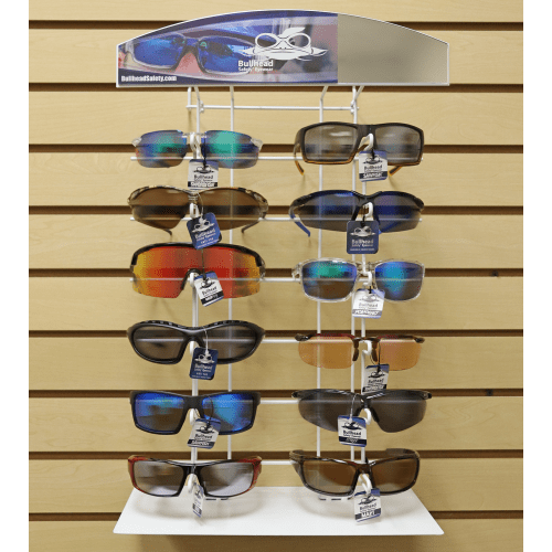 Bullhead Safety® Eyewear Multi-Purpose One-Sided 12-Piece Eyewear Display - BHD12