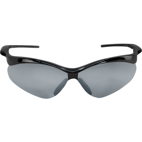 Spearfish® Silver Mirror Lens, Shiny Black Frame Safety Glasses - LIMITED STOCK - BH2257E