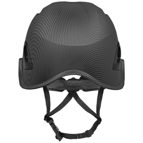Bullhead Safety™ Head Protection Matte Black Graphite Type 2 Climbing Style Protective Helmet with Optional Venting, a Four-Point Chin Strap, and a Ratchet Suspension - HH-CH2-CB