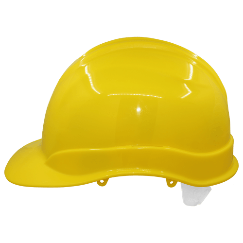 Bullhead Safety™ Head Protection Yellow Unvented Cap Style Hard Hat With Six-Point Slide Lock Suspension - HH-C1-Y