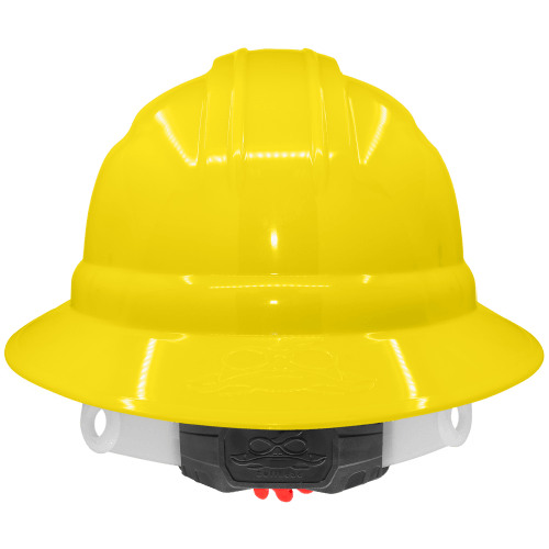 Bullhead Safety™ Head Protection Yellow Unvented Full Brim Style Hard Hat With Six-Point Ratchet Suspension - HH-F1-Y