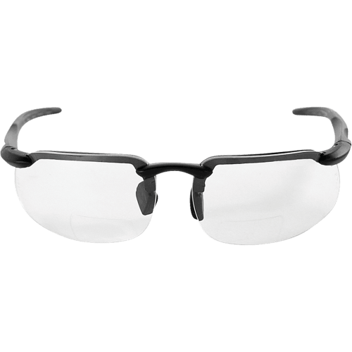 Swordfish® Clear 2.5 Diopter Bifocal Reader Style Lens, Matte Black Frame Safety Glasses - BH106125