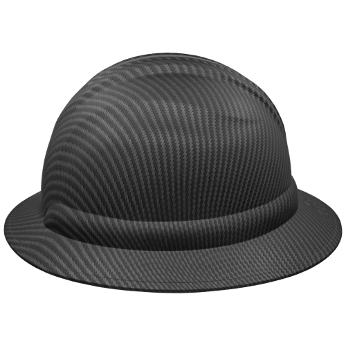 Bullhead Safety™ Head Protection Matte Black Graphite Unvented Full Brim Style Hard Hat With Six-Point Ratchet Suspension - HH-F1-C