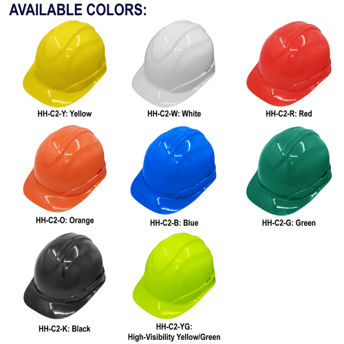 Bullhead Safety™ Head Protection Green Unvented Cap Style Hard Hat With Six-Point Ratchet Suspension - HH-C2-G
