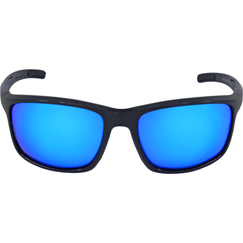 Pompano™ Blue Mirror Performance Fog Technology Lens, Shiny Black Frame Safety Glasses - BH2759PFT