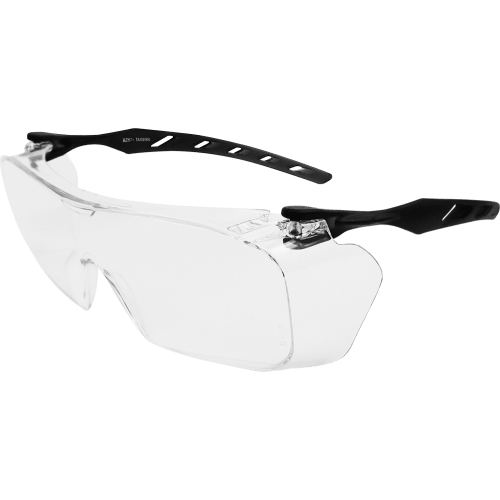 Over-The-Glass Clear Lens, Frosted Gray Frame Visitor Specs Safety Glasses - BH3131