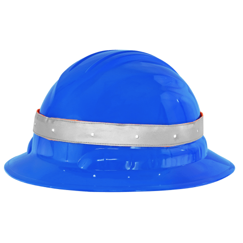 Bullhead Safety™ Head Protection Blue Unvented Full Brim Style Hard Hat With Six-Point Ratchet Suspension - HH-F1-B