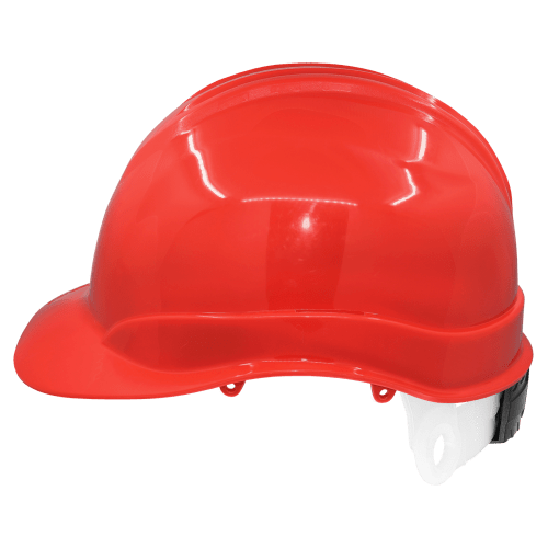 Bullhead Safety™ Head Protection Red Unvented Cap Style Hard Hat With Six-Point Ratchet Suspension - HH-C2-R