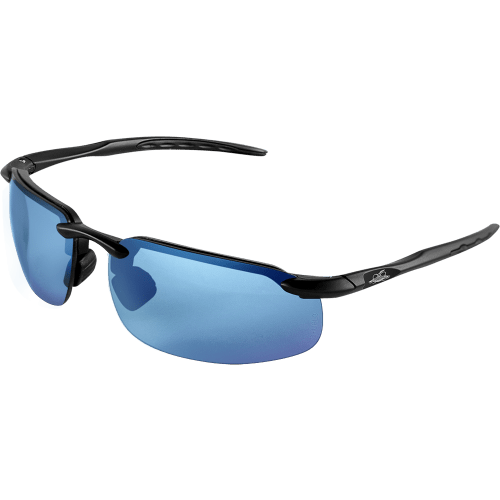Swordfish® Blue Mirror Polarized Lens, Matte Black Frame Safety Glasses - BH106129