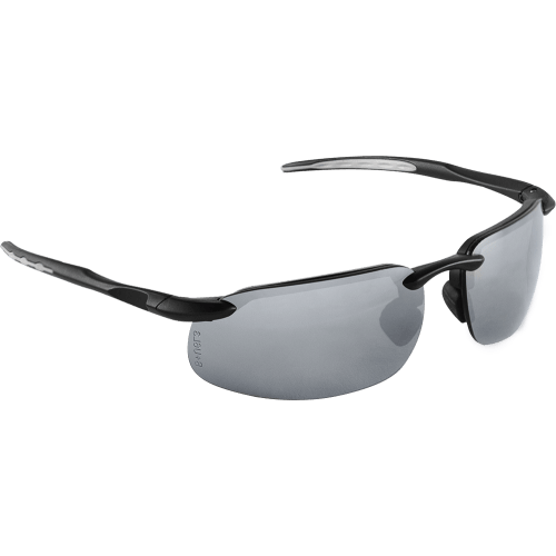 Swordfish® Silver Mirror Lens, Matte Black Frame Safety Glasses - BH1067