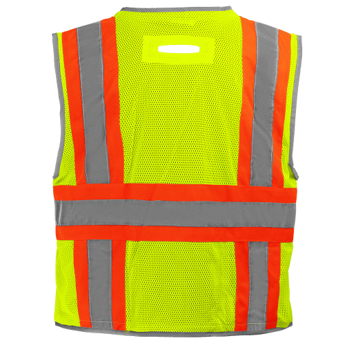 FrogWear® HV Premium High-Visibility Yellow/Green Polyester Surveyors Safety Vest - GLO-067