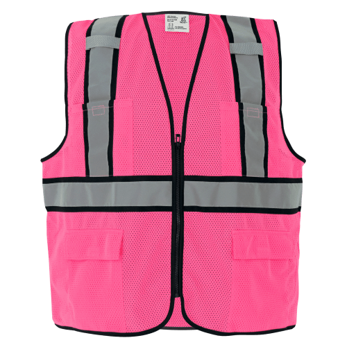 FrogWear® HV Enhanced Visibility Pink Surveyors Safety Vest - GLO-0066