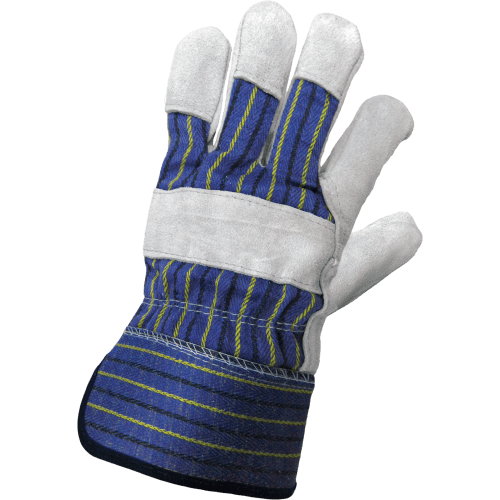 Premium Split Cowhide Leather Palm Gloves with Cotton Back - 2120