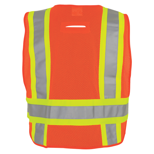 FrogWear® HV High-Visibility Orange Lightweight Mesh Polyester Adjustable Vest - GLO-005ADJ