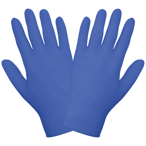 Nitrile, Powder-Free, Industrial-Grade, Lightweight, Royal Blue, 2.5-Mil, Textured Fingertips, 9.5-Inch Disposable Gloves - 725PF