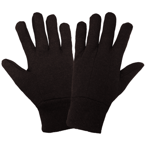 Economy Dark Brown Jersey Gloves - C70BJ