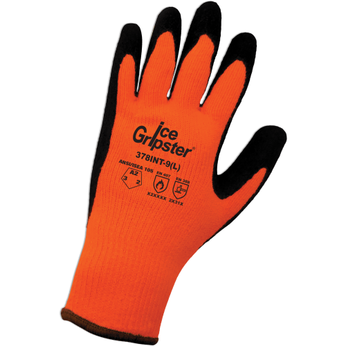 Ice Gripster® High-Visibility, Water-Repellent, Rubber-Coated, Low-Temperature Gloves with Cut, Abrasion, and Puncture Resistance - 378INT