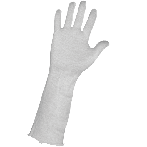 Reversible 14-Inch Bleached White Cotton Inspectors Gloves - L114