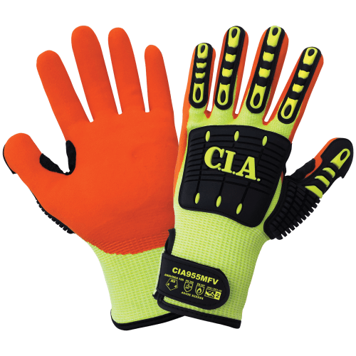 Vise Gripster® C.I.A. High-Visibility Mach Finish Nitrile-Coated Gloves with Cut, Abrasion, Puncture, and Impact Resistance - CIA995MFV